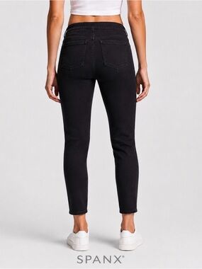 SPANX Black Pull On Skinny Pants Womens S Stretch Shaping Jeggings Athleisure